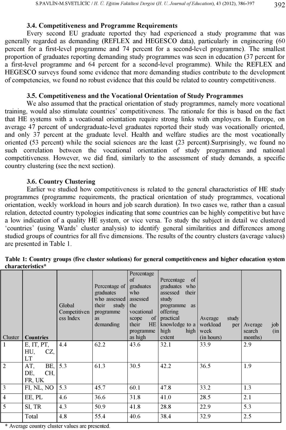 engineering (60 percent for a first-level programme and 74 percent for a second-level programme).