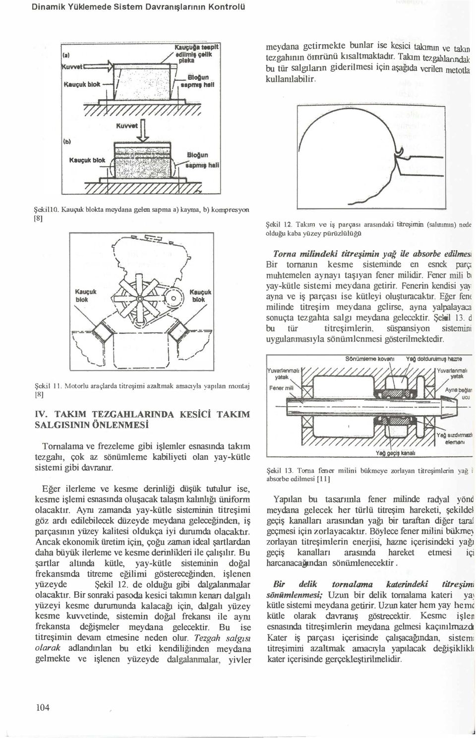 bloktameydana gelen sapma a) kayma, b ) kompresyon [8] Şekil 2 Taknn ve iş parças aras ndaki titreşitnin (salmmn) nede olduğu kaba yüze y pürüzlülüğü Fe \ ) '(, '_h ' ' n t KauÇuk blok :'==!