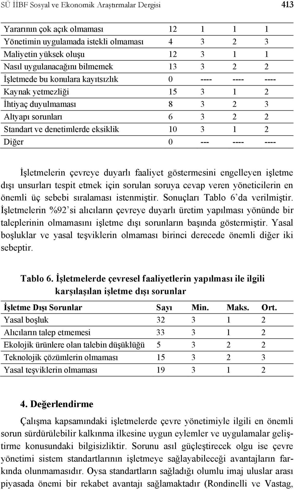 ---- İşletmelerin çevreye duyarlı faaliyet göstermesini engelleyen işletme dışı unsurları tespit etmek için sorulan soruya cevap veren yöneticilerin en önemli üç sebebi sıralaması istenmiştir.