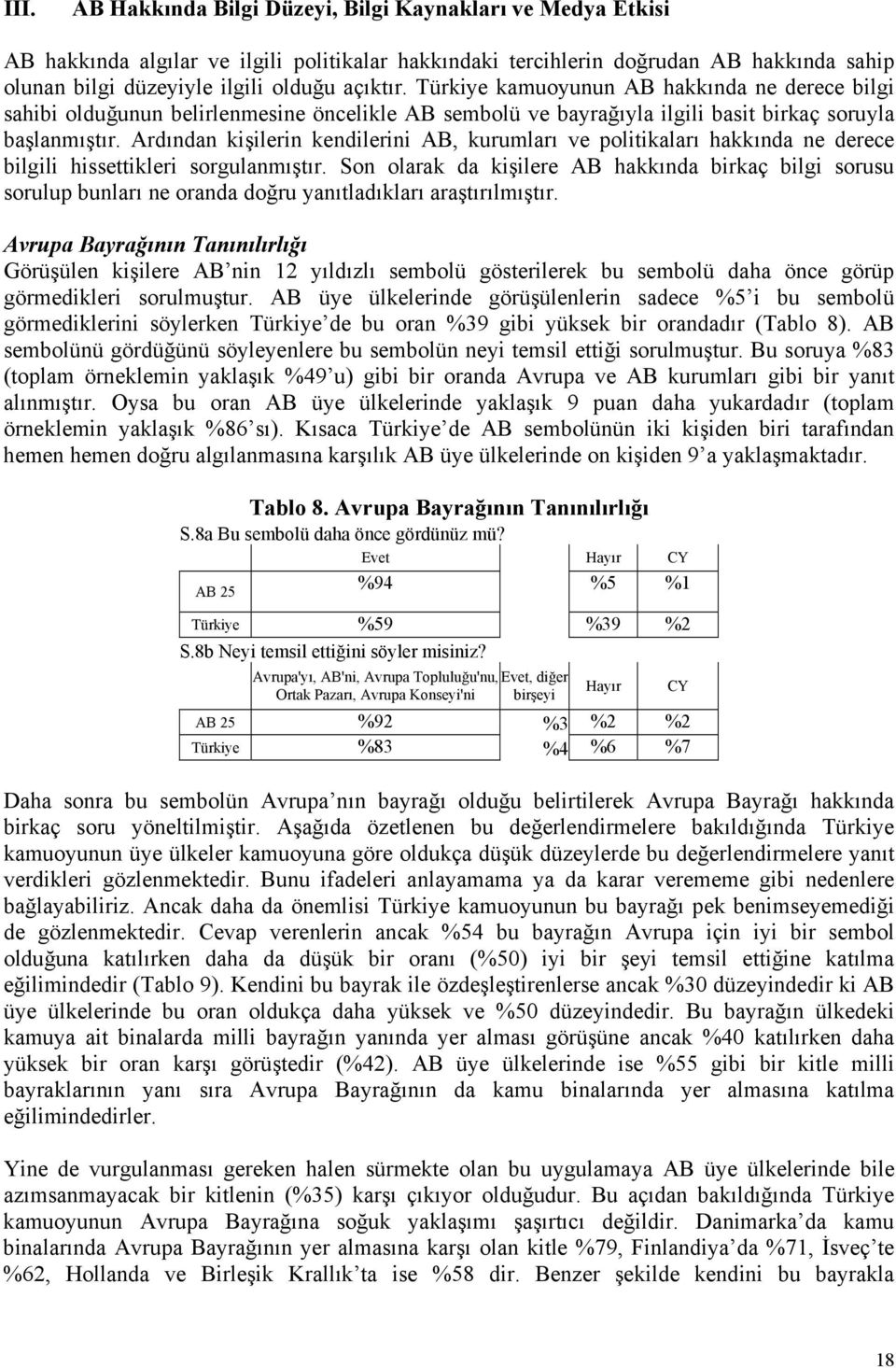 Ardından kişilerin kendilerini AB, kurumları ve politikaları hakkında ne derece bilgili hissettikleri sorgulanmıştır.