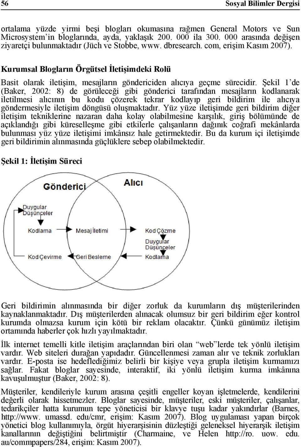 Kurumsal Blogların Örgütsel İletişimdeki Rolü Basit olarak iletişim, mesajların göndericiden alıcıya geçme sürecidir.