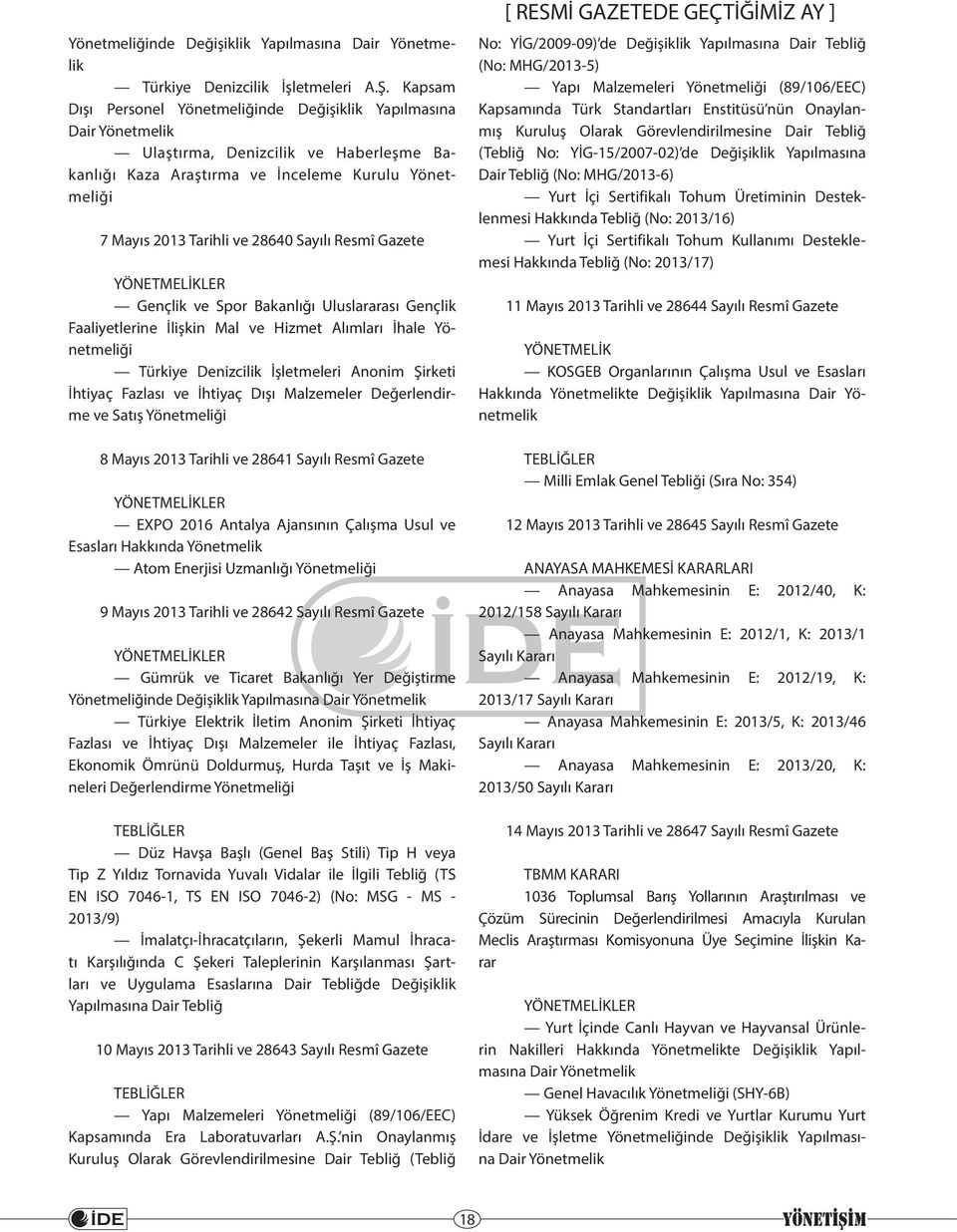 Sayılı Resmî Gazete YÖNETMELİKLER Gençlik ve Spor Bakanlığı Uluslararası Gençlik Faaliyetlerine İlişkin Mal ve Hizmet Alımları İhale Yönetmeliği Türkiye Denizcilik İşletmeleri Anonim Şirketi İhtiyaç