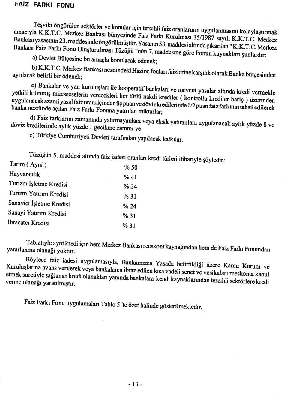 maddesine göre Fonun kaynaklar ı şunlard ır: a) Devlet Bütçesine bu amaçla konulaca