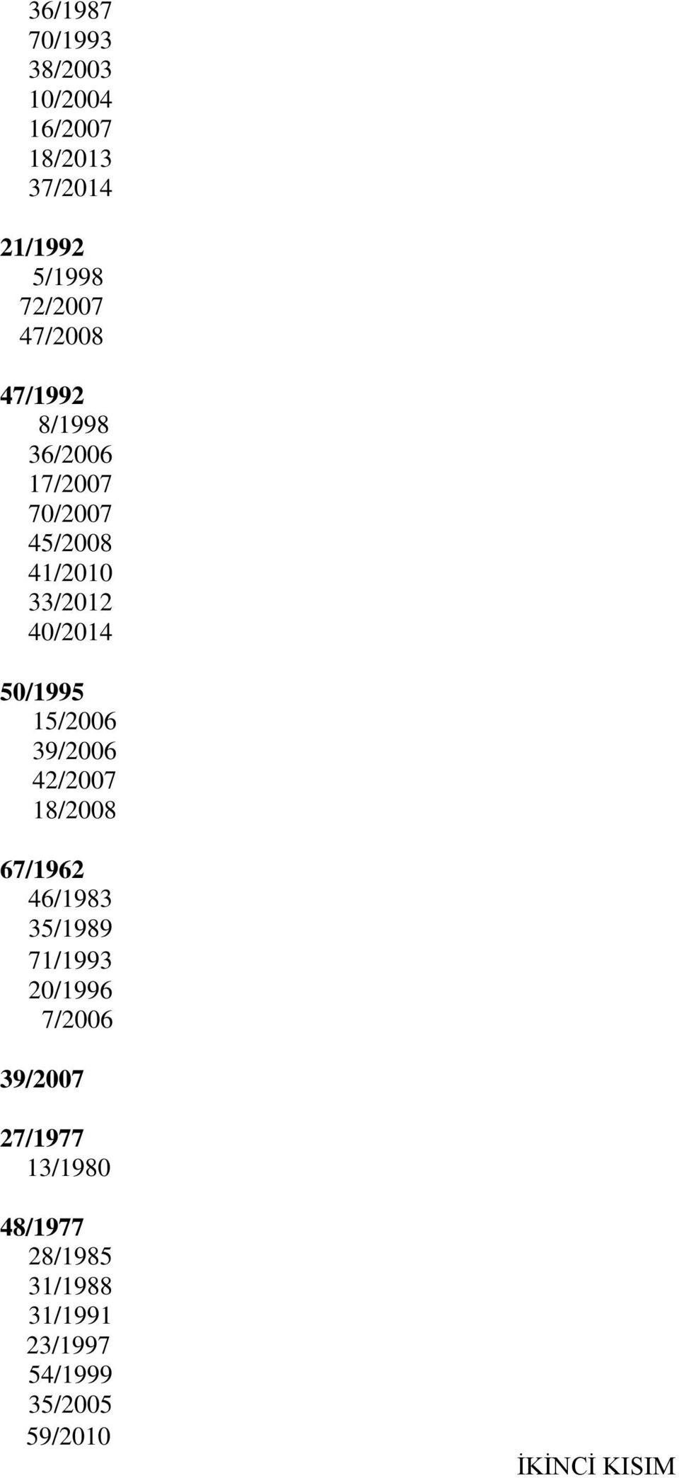 39/2006 42/2007 18/2008 67/1962 46/1983 35/1989 71/1993 20/1996 7/2006 39/2007 27/1977