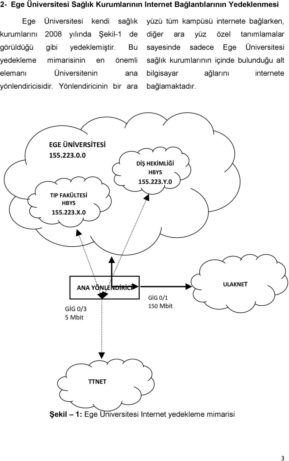 Yönlendiricinin bir ara yüzü tüm kampüsü internete bağlarken, diğer ara yüz özel tanımlamalar sayesinde sadece Ege Üniversitesi sağlık kurumlarının içinde bulunduğu alt