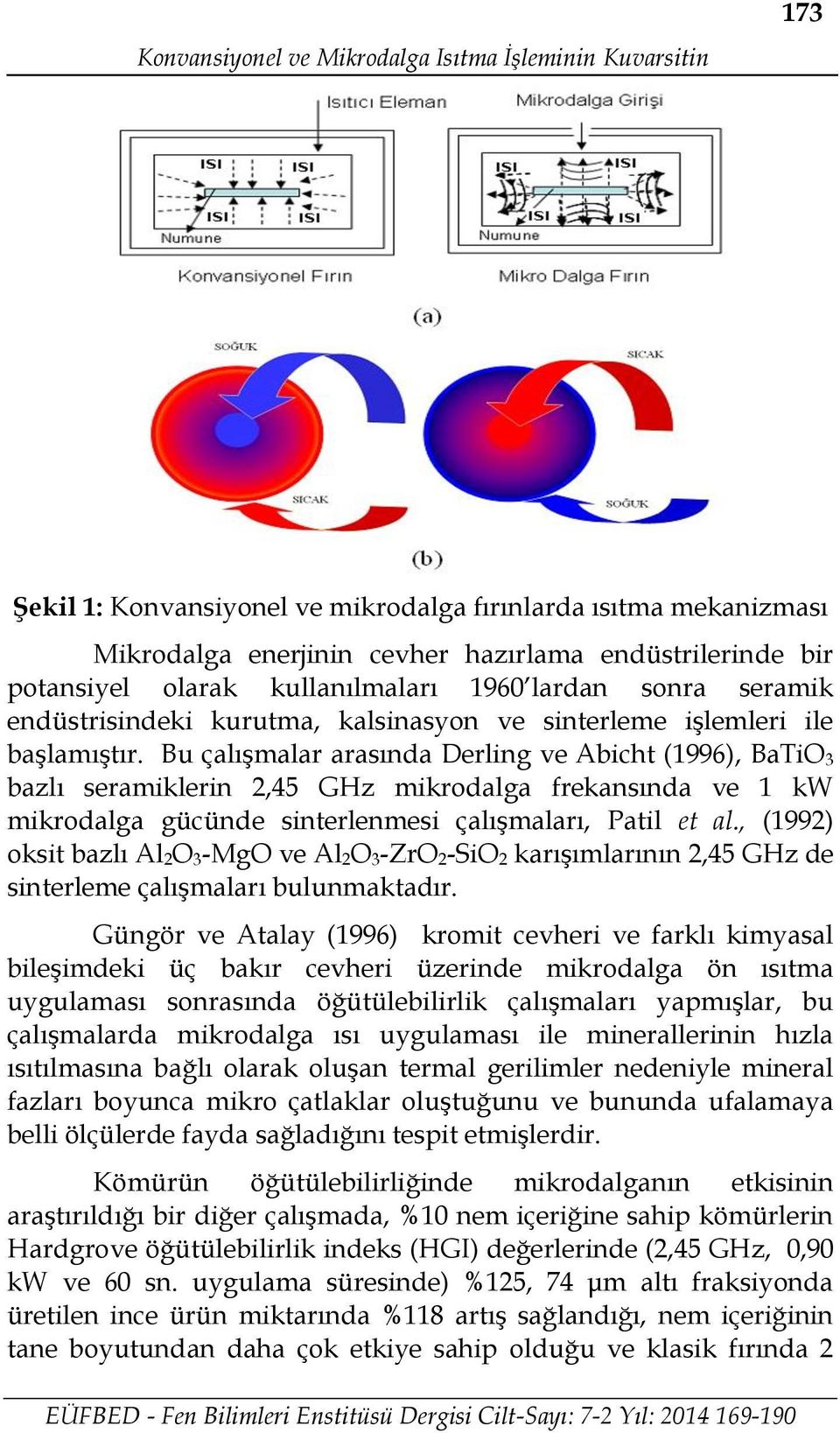 Bu çalışmalar arasında Derling ve Abicht (1996), BaTiO 3 bazlı seramiklerin 2,45 GHz mikrodalga frekansında ve 1 kw mikrodalga gücünde sinterlenmesi çalışmaları, Patil et al.