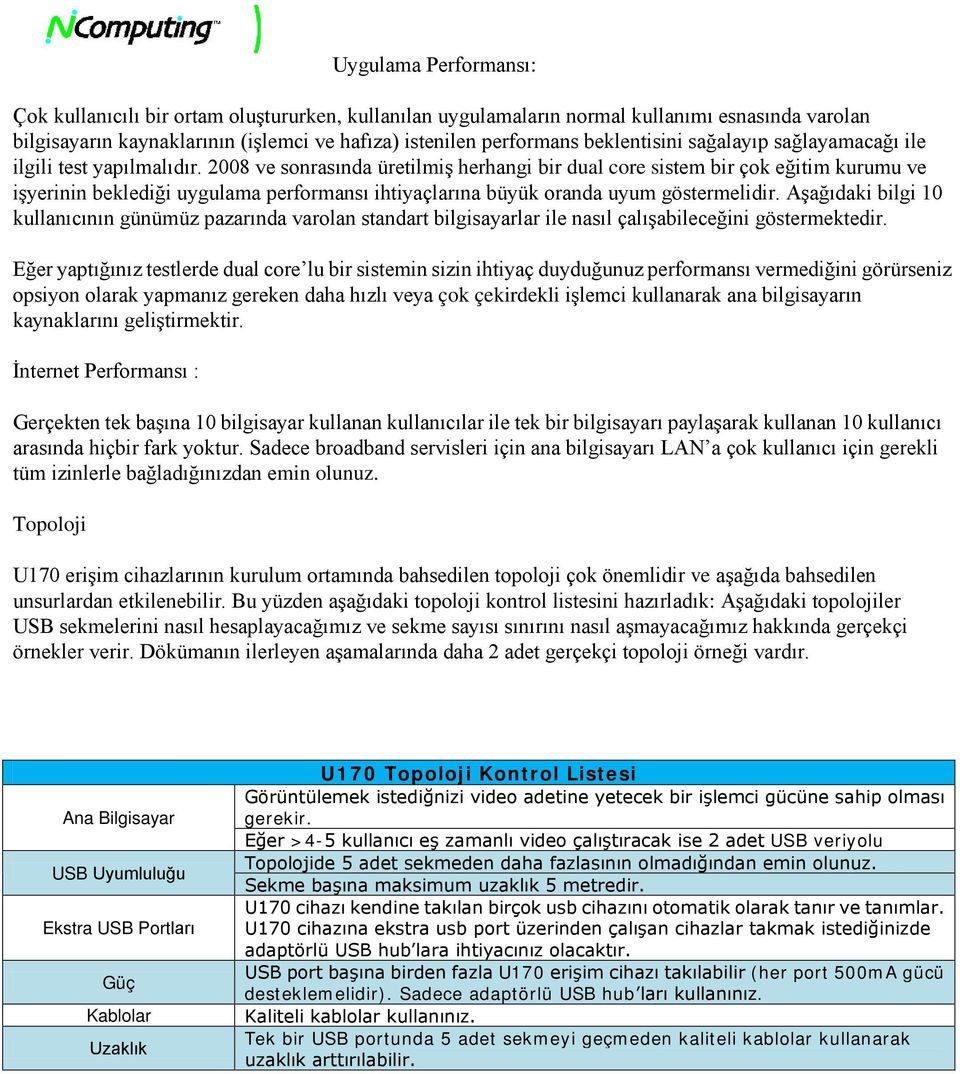 2008 ve sonrasında üretilmiş herhangi bir dual core sistem bir çok eğitim kurumu ve işyerinin beklediği uygulama performansı ihtiyaçlarına büyük oranda uyum göstermelidir.