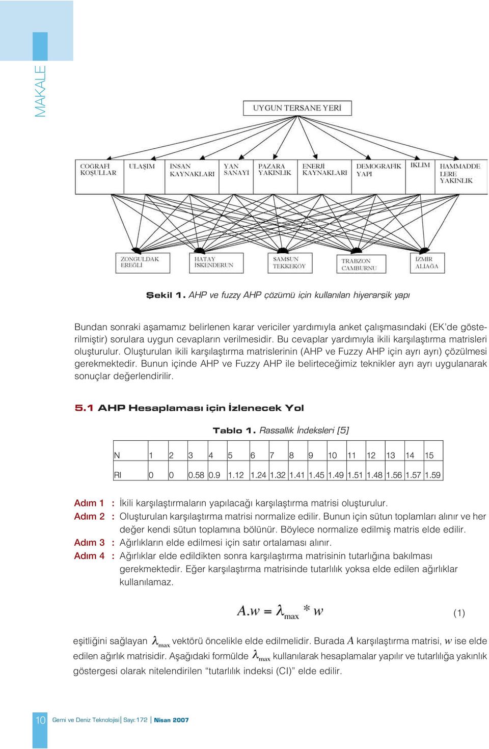 verilmesidir. Bu cevaplar yard m yla ikili karfl laflt rma matrisleri oluflturulur. Oluflturulan ikili karfl laflt rma matrislerinin (AHP ve Fuzzy AHP için ayr ayr ) çözülmesi gerekmektedir.