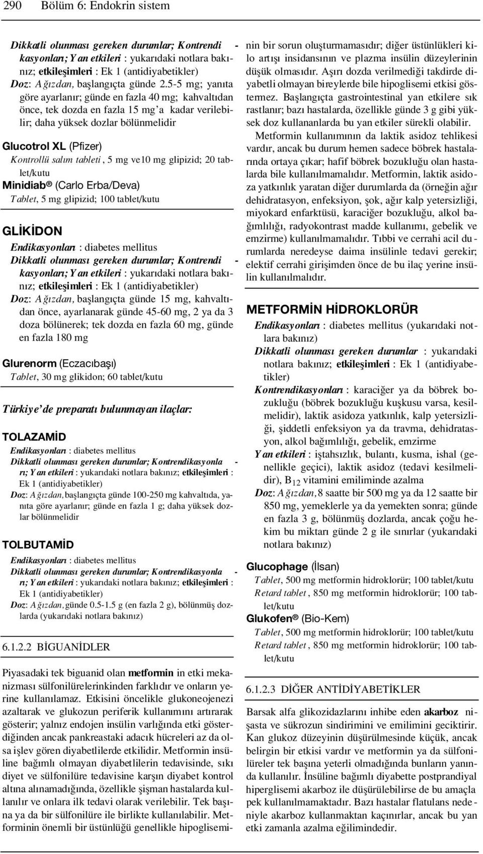 mg ve10 mg glipizid; 20 tablet/kutu Minidiab (Carlo Erba/Deva) Tablet, 5 mg glipizid; 100 tablet/kutu GL K DON Endikasyonlar : diabetes mellitus kasyonlar ; Yan etkileri : yukar daki notlara bak - n