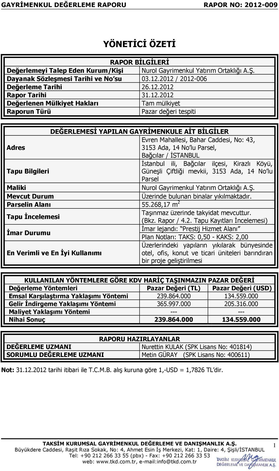 Parsel, Bağcılar / İSTANBUL İstanbul ili, Bağcılar ilçesi, Kirazlı Köyü, Tapu Bilgileri Güneşli Çiftliği mevkii, 3153 Ada, 14 No lu Parsel Maliki Nurol Gayrimenkul Yatırım Ortaklığı A.Ş.