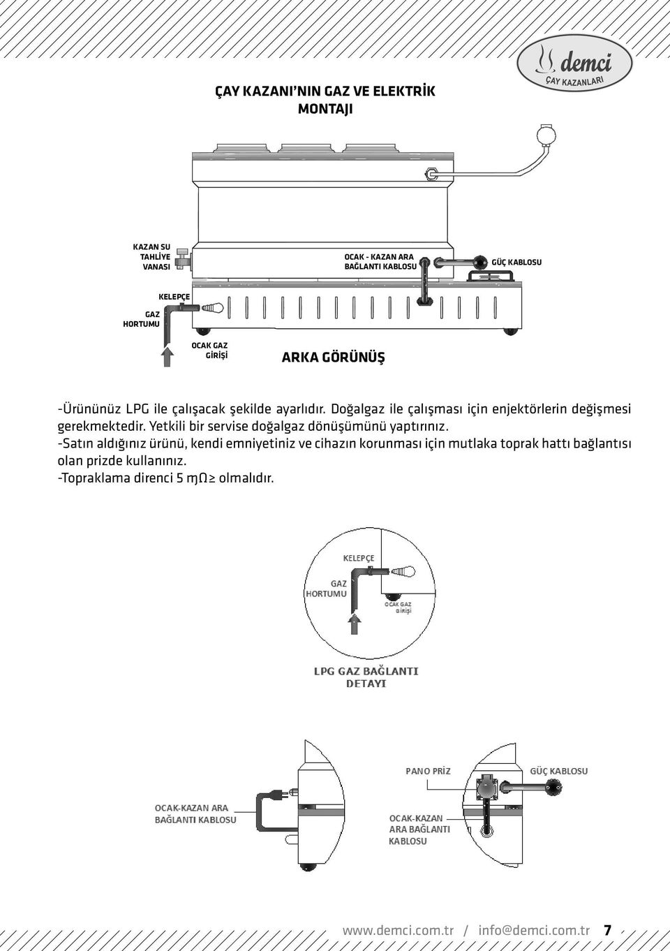 Doğalgaz ile çalışması için enjektörlerin değişmesi gerekmektedir. Yetkili bir servise doğalgaz dönüşümünü yaptırınız.