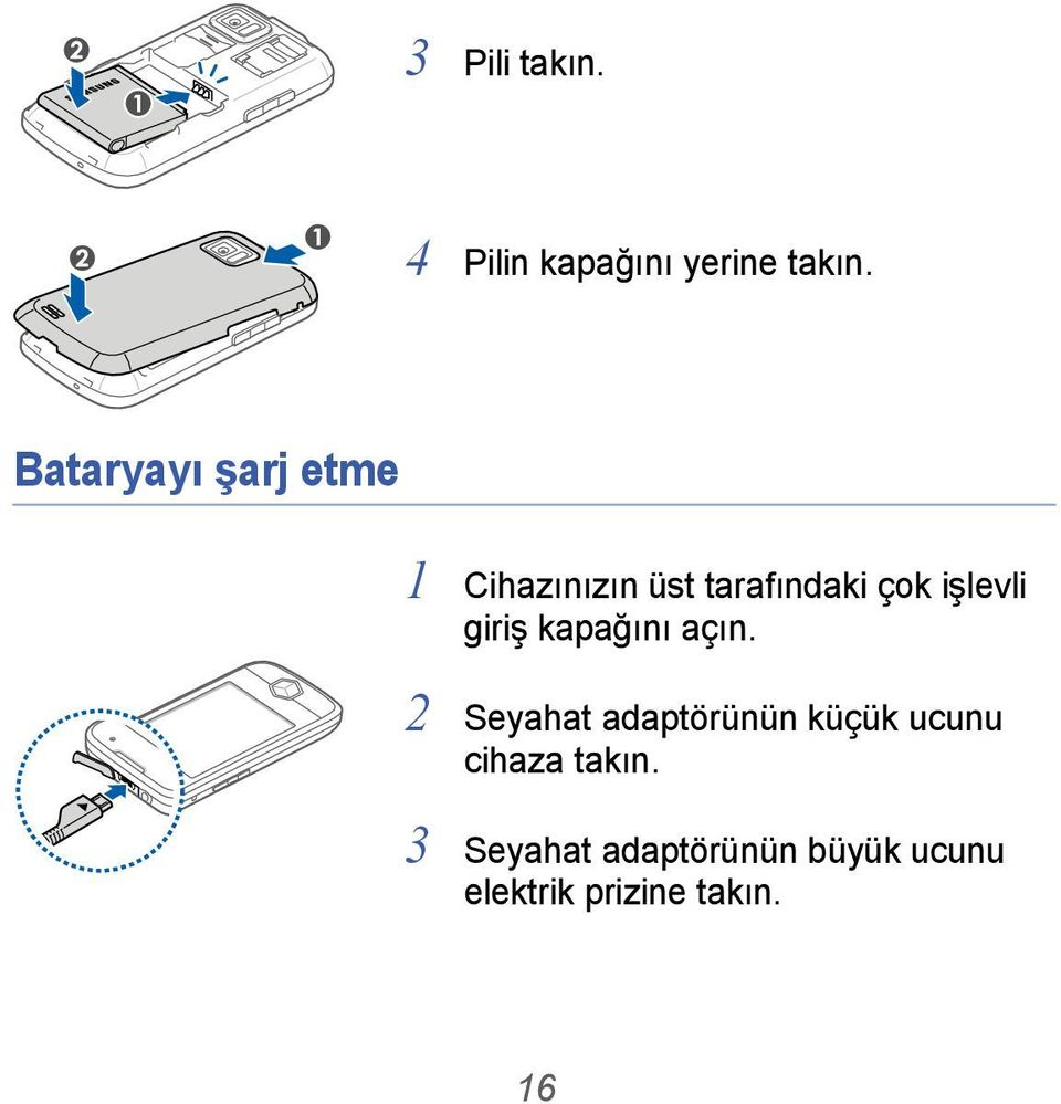 işlevli giriş kapağını açın.