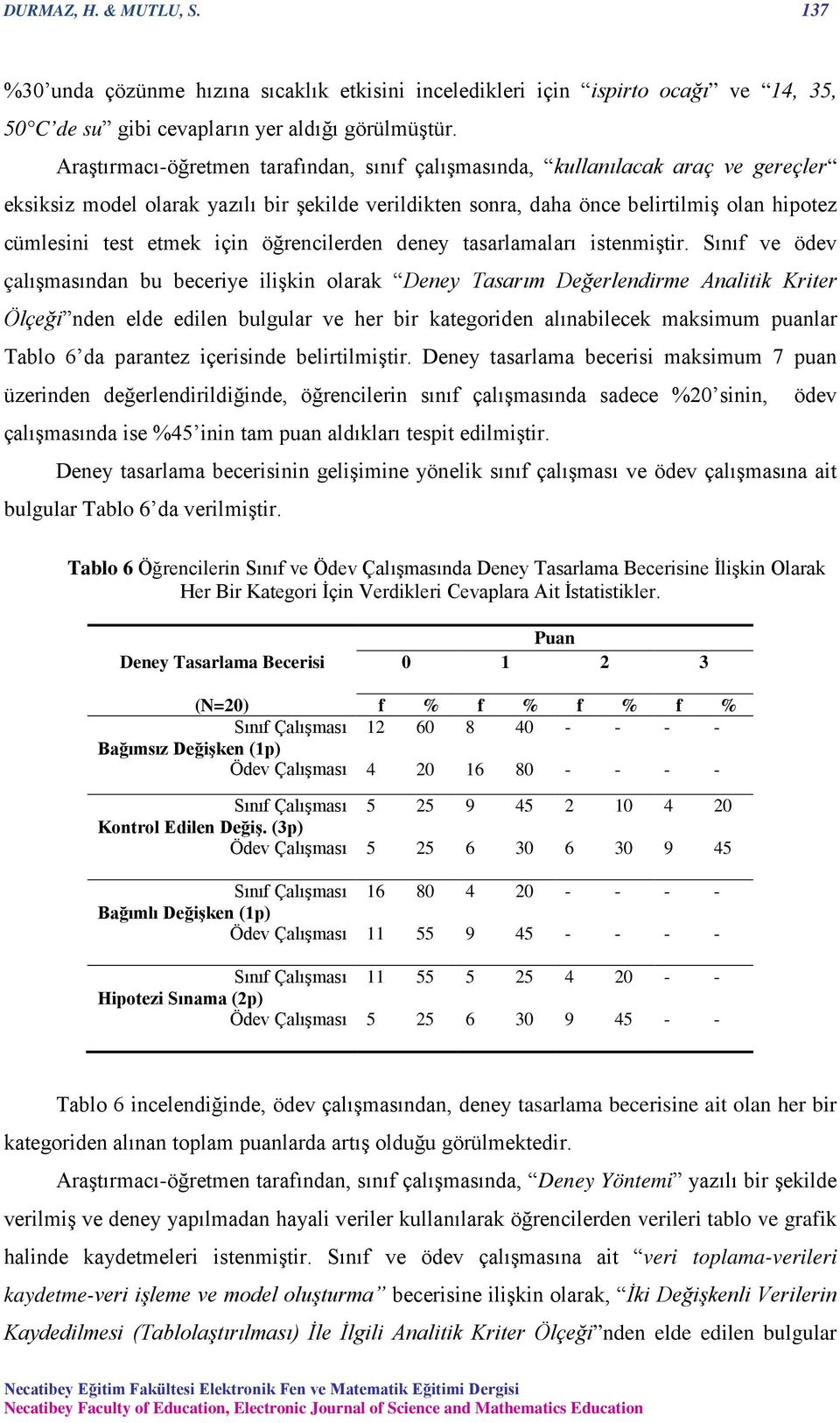 için öğrencilerden deney tasarlamaları istenmiştir.