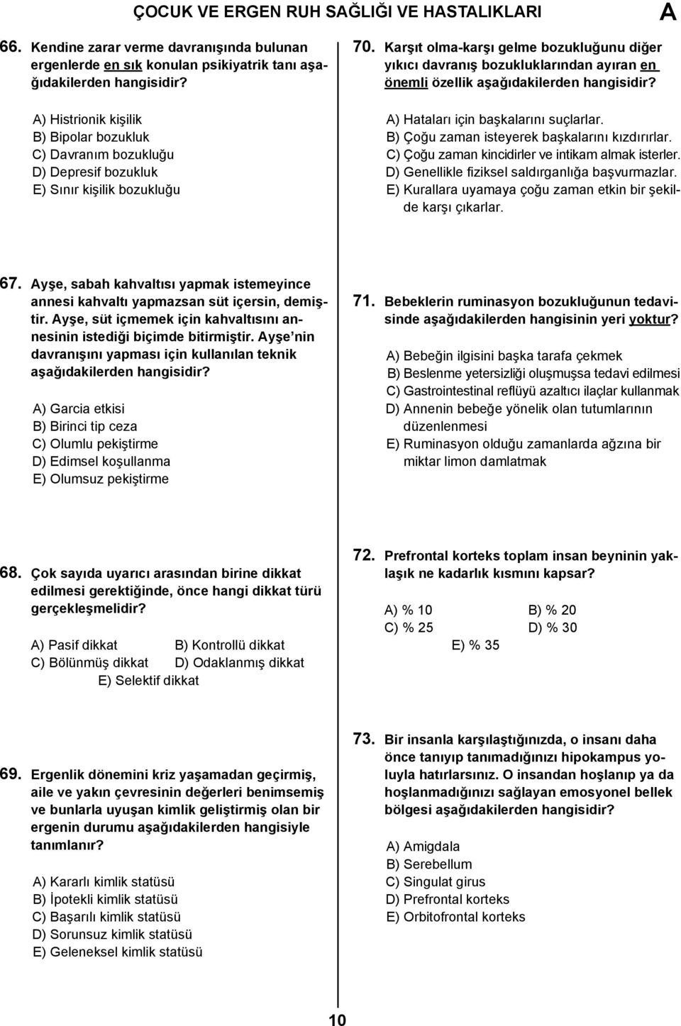 kişilik bozukluğu 70. Karşıt olma-karşı gelme bozukluğunu diğer yıkıcı davranış bozukluklarından ayıran en önemli özellik aşağıdakilerden ) Hataları için başkalarını suçlarlar.