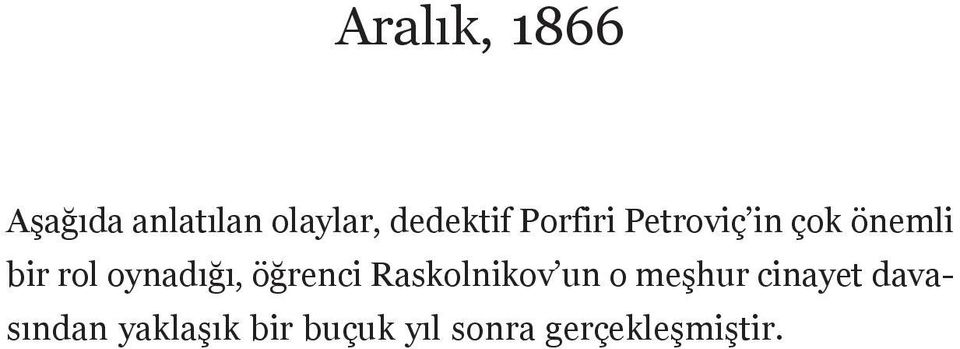 öğrenci Raskolnikov un o meşhur cinayet