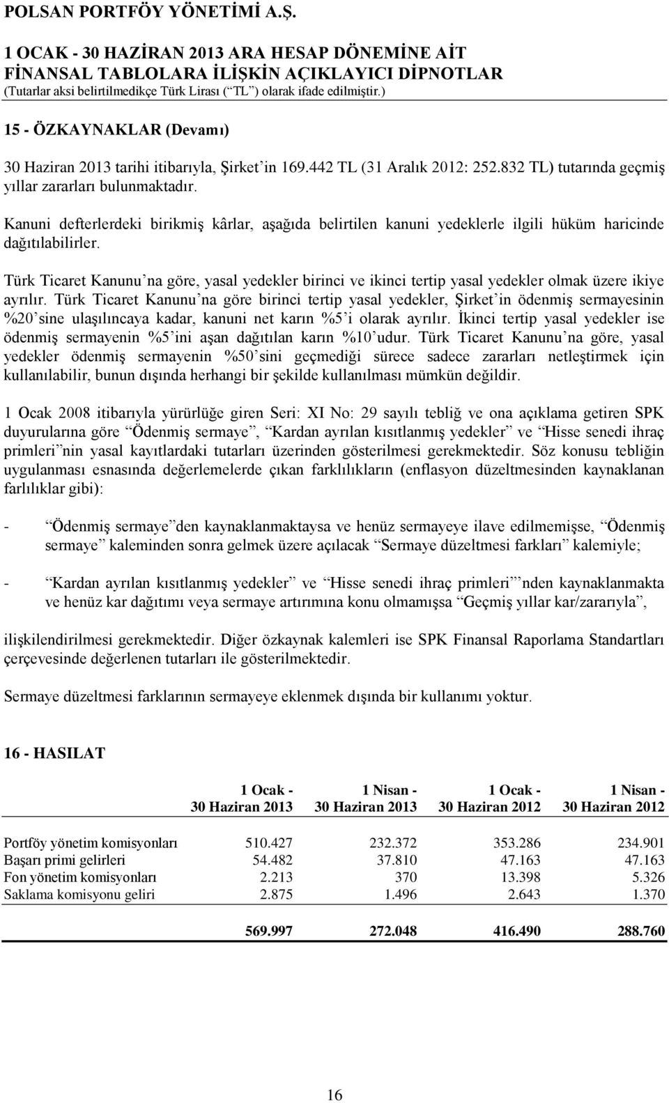 Türk Ticaret Kanunu na göre, yasal yedekler birinci ve ikinci tertip yasal yedekler olmak üzere ikiye ayrılır.