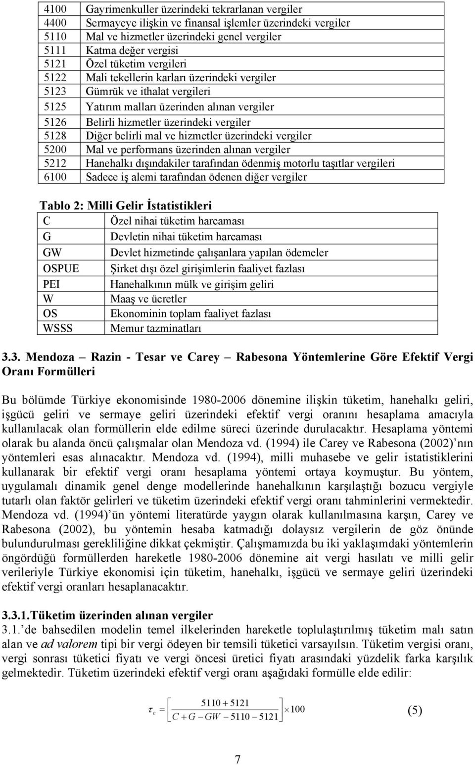 Diğer belirli mal ve hizmetler üzerindeki vergiler 5200 Mal ve performans üzerinden alınan vergiler 5212 Hanehalkı dışındakiler tarafından ödenmiş motorlu taşıtlar vergileri 6100 Sadece iş alemi