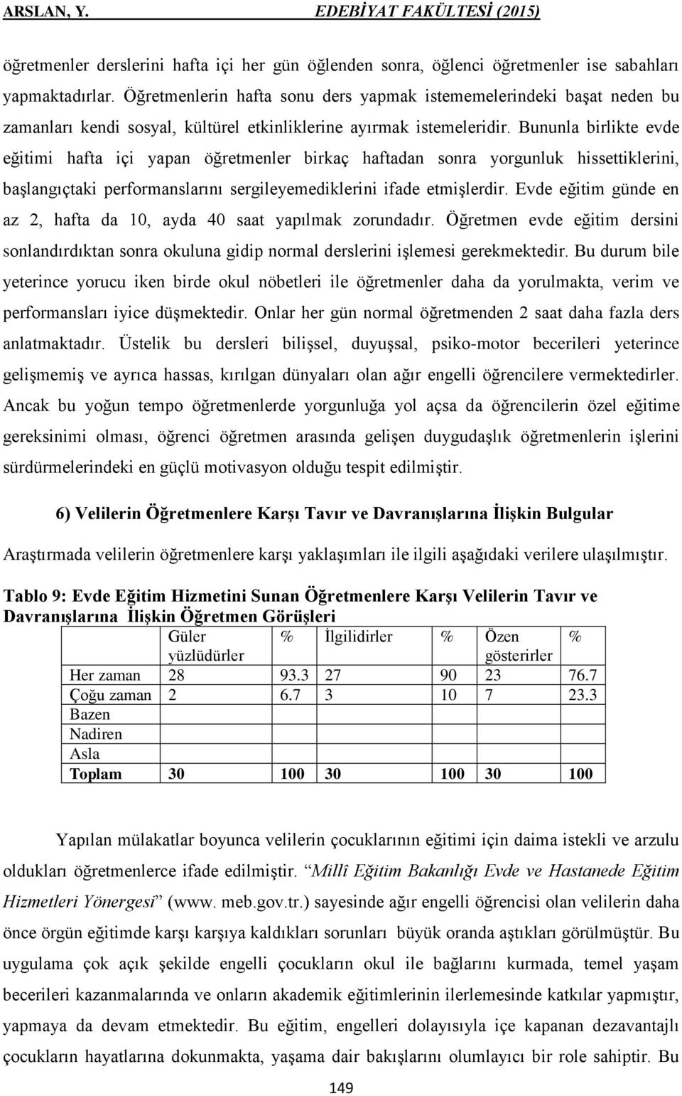 Bununla birlikte evde eğitimi hafta içi yapan öğretmenler birkaç haftadan sonra yorgunluk hissettiklerini, başlangıçtaki performanslarını sergileyemediklerini ifade etmişlerdir.