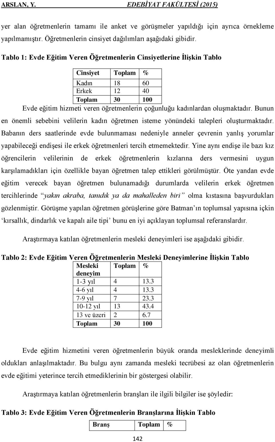 oluşmaktadır. Bunun en önemli sebebini velilerin kadın öğretmen isteme yönündeki talepleri oluşturmaktadır.