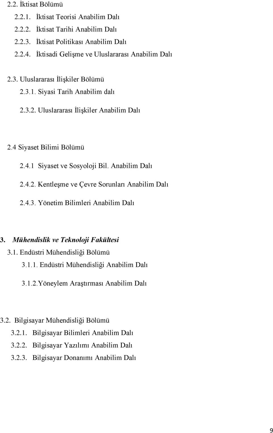 4.3. Yönetim Bilimleri Anabilim Dalı 3. Mühendislik ve Teknoloji Fakültesi 3.1. Endüstri Mühendisliği Bölümü 3.1.1. Endüstri Mühendisliği Anabilim Dalı 3.1.2.Yöneylem Araştırması Anabilim Dalı 3.