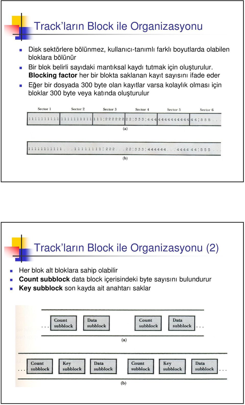 Blocking factor her bir blokta saklanan kayıt sayısını ifade eder Eer bir dosyada 300 byte olan kayıtlar varsa kolaylık olması için