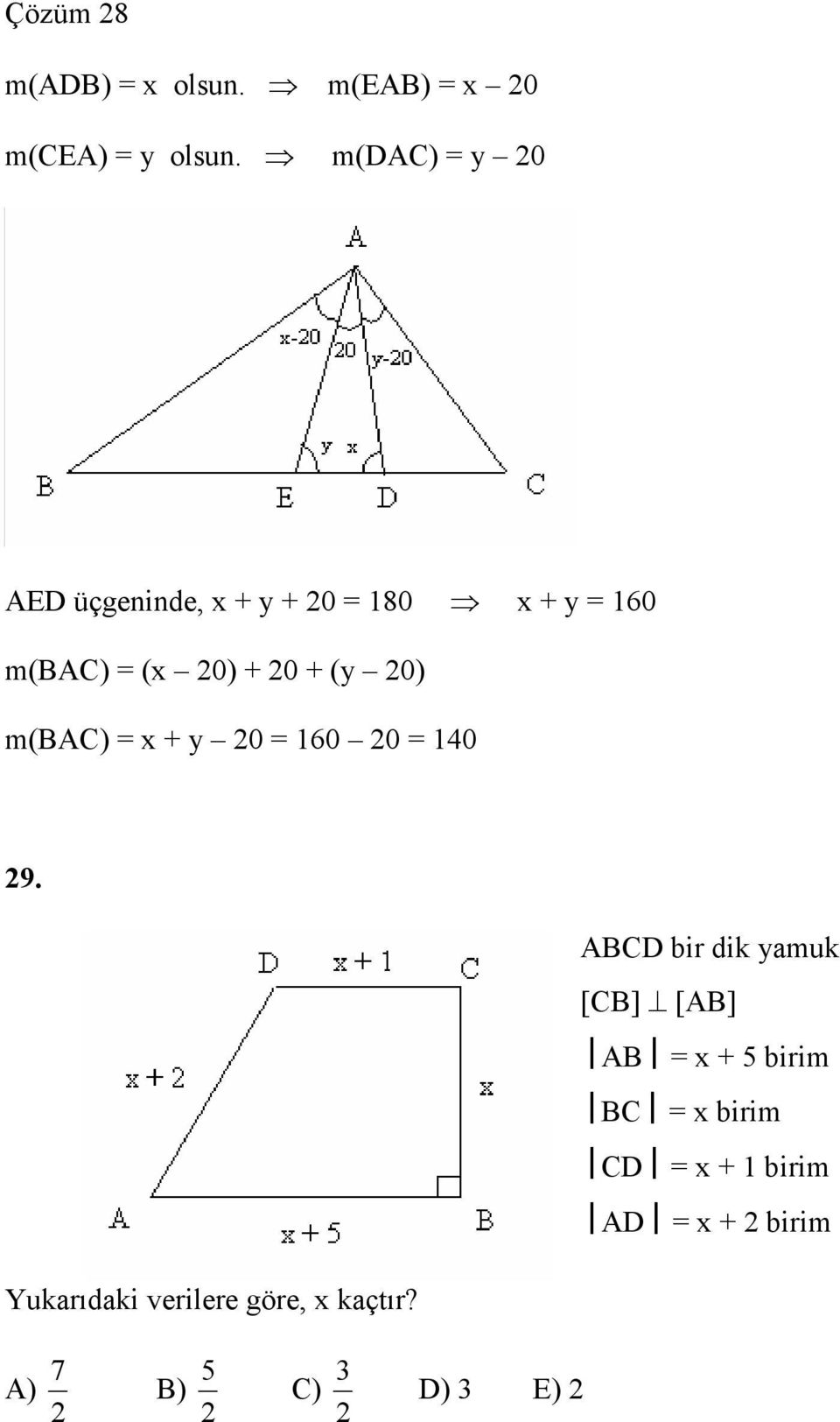 0) m(bac) = x + y 0 = 160 0 = 140 9.