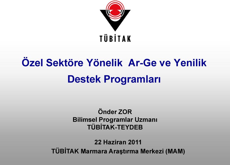 Programlar Uzmanı TÜBİTAK-TEYDEB 22