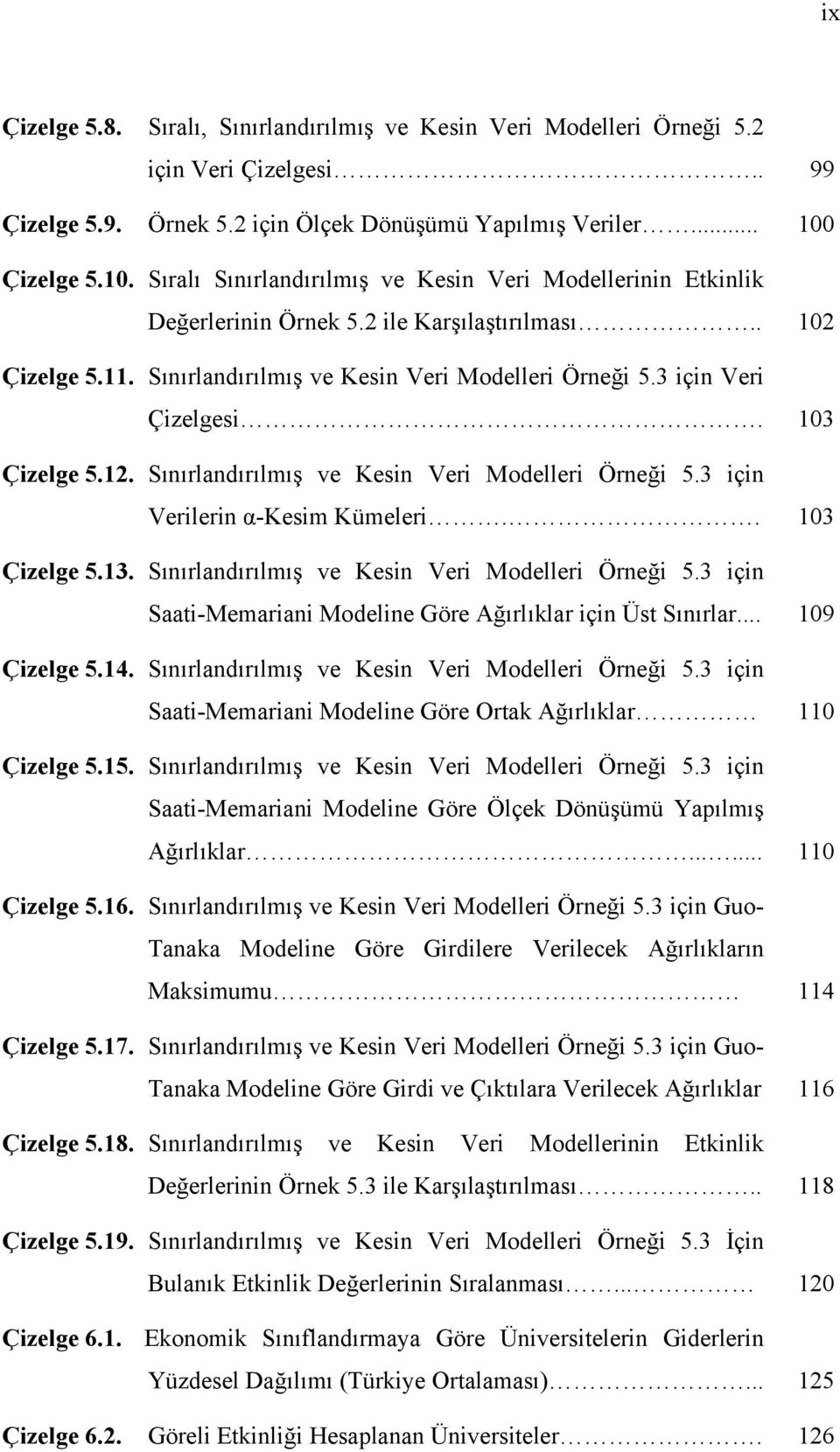 .. 09 Çzelge.. Sınılandıılmış ve Kesn Ve odelle Öneğ. çn Saat-emaan odelne Göe Otak Ağılıkla 0 Çzelge.. Sınılandıılmış ve Kesn Ve odelle Öneğ. çn Saat-emaan odelne Göe Ölçek Dönüşümü Yapılmış Ağılıkla.