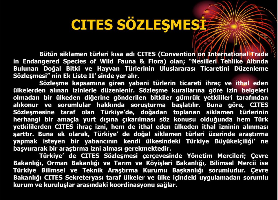 Sözleşme kurallarına göre izin belgeleri olmadan bir ülkeden diğerine gönderilen bitkiler gümrük yetkilileri tarafından alıkonur ve sorumlular hakkında soruşturma başlatılır.