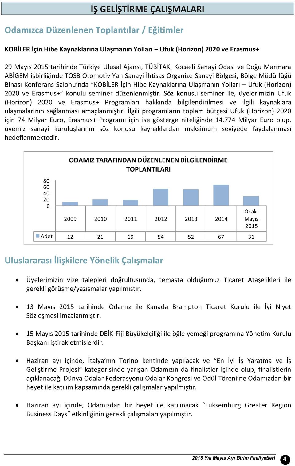 Ulaşmanın Yolları Ufuk (Horizon) 22 ve Erasmus+ konulu seminer düzenlenmiştir.