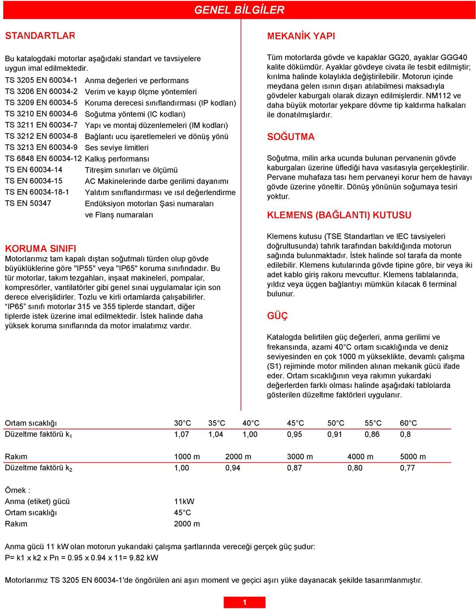 50347 Anma değerleri ve performans Verim ve kayıp ölçme yöntemleri Koruma derecesi sınıflandırması (IP kodları) Soğutma yöntemi (IC kodları) Yapı ve montaj düzenlemeleri (IM kodları) Bağlantı ucu