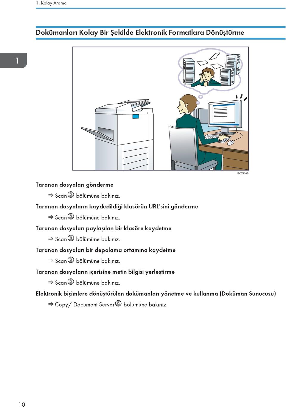 Taranan dosyaları paylaşılan bir klasöre kaydetme Scan bölümüne bakınız.