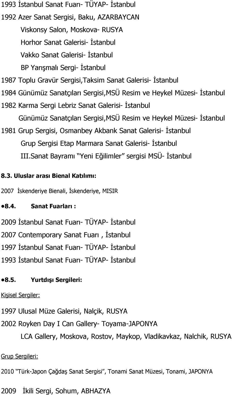 Sanatçıları Sergisi,MSÜ Resim ve Heykel Müzesi- İstanbul 1981 Grup Sergisi, Osmanbey Akbank Sanat Galerisi- İstanbul Grup Sergisi Etap Marmara Sanat Galerisi- İstanbul III.