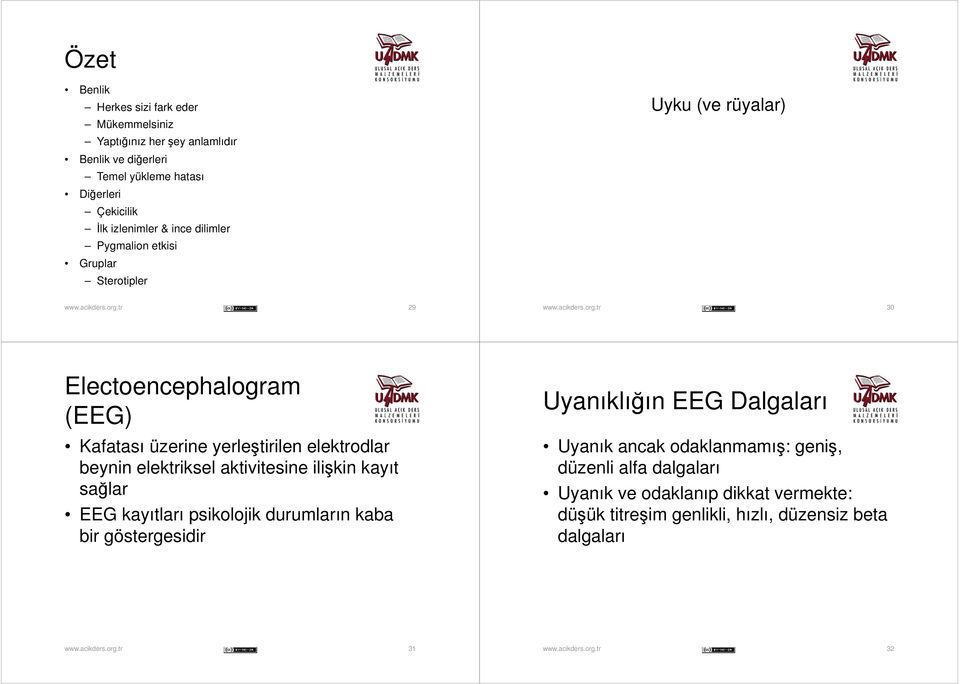 elektrodlar beynin elektriksel aktivitesine ilişkin kayıt sağlar EEG kayıtları psikolojik durumların kaba bir göstergesidir Uyanıklığın EEG