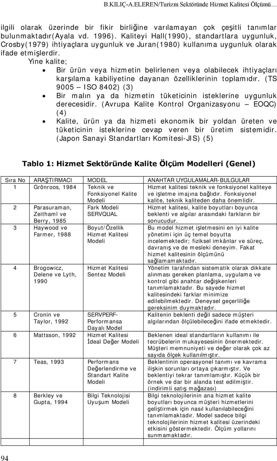 Yine kalite; Bir ürün veya hizmetin belirlenen veya olabilecek ihtiyaçları karşılama kabiliyetine dayanan özelliklerinin toplamıdır.