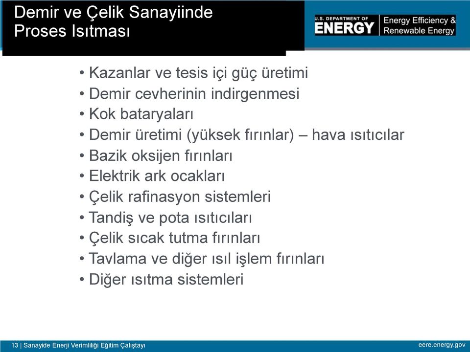 ocakları Çelik rafinasyon sistemleri Tandiş ve pota ısıtıcıları Çelik sıcak tutma fırınları Tavlama ve