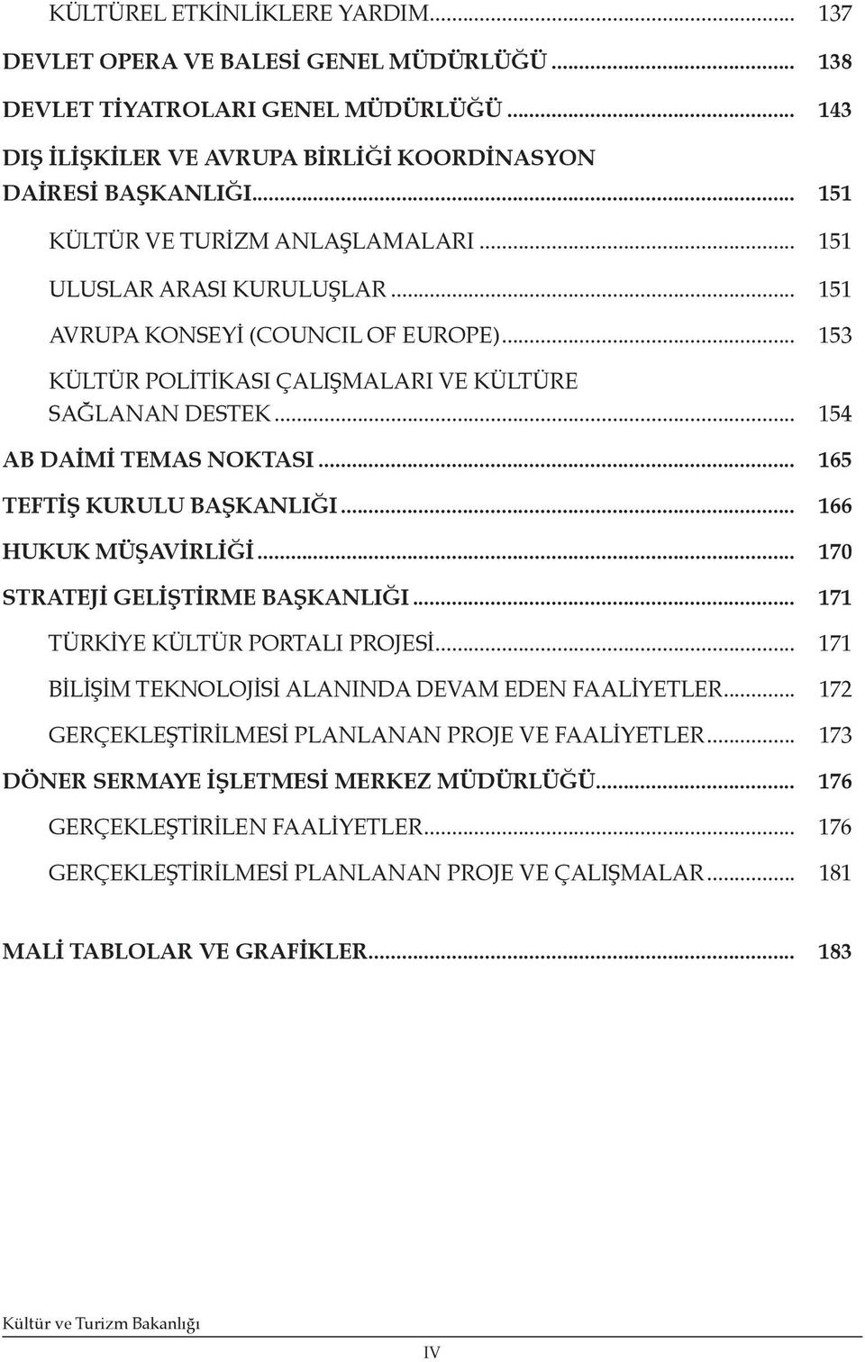 .. 154 AB DAİMİ TEMAS NOKTASI... 165 TEFTİŞ KURULU BAŞKANLIĞI... 166 HUKUK MÜŞAVİRLİĞİ... 170 STRATEJİ GELİŞTİRME BAŞKANLIĞI... 171 TÜRKİYE KÜLTÜR PORTALI PROJESİ.