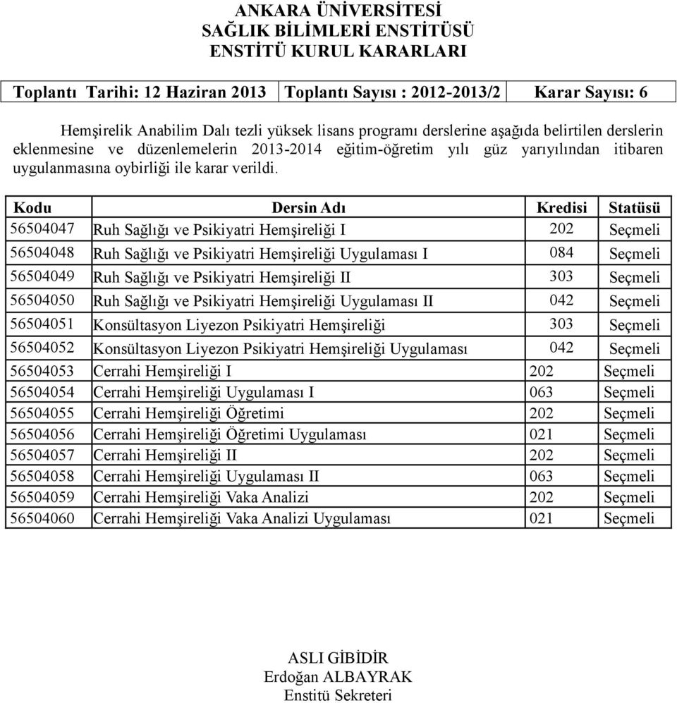 56504047 Ruh Sağlığı ve Psikiyatri Hemşireliği I 202 Seçmeli 56504048 Ruh Sağlığı ve Psikiyatri Hemşireliği Uygulaması I 084 Seçmeli 56504049 Ruh Sağlığı ve Psikiyatri Hemşireliği II 303 Seçmeli