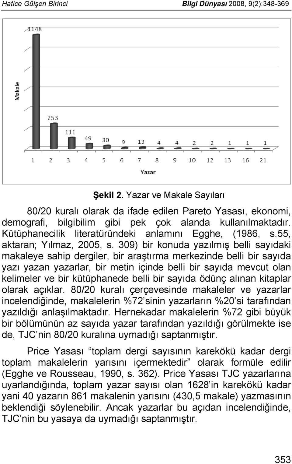 Kütüphanecilik literatüründeki anlamını Egghe, (1986, s.55, aktaran; Yılmaz, 2005, s.