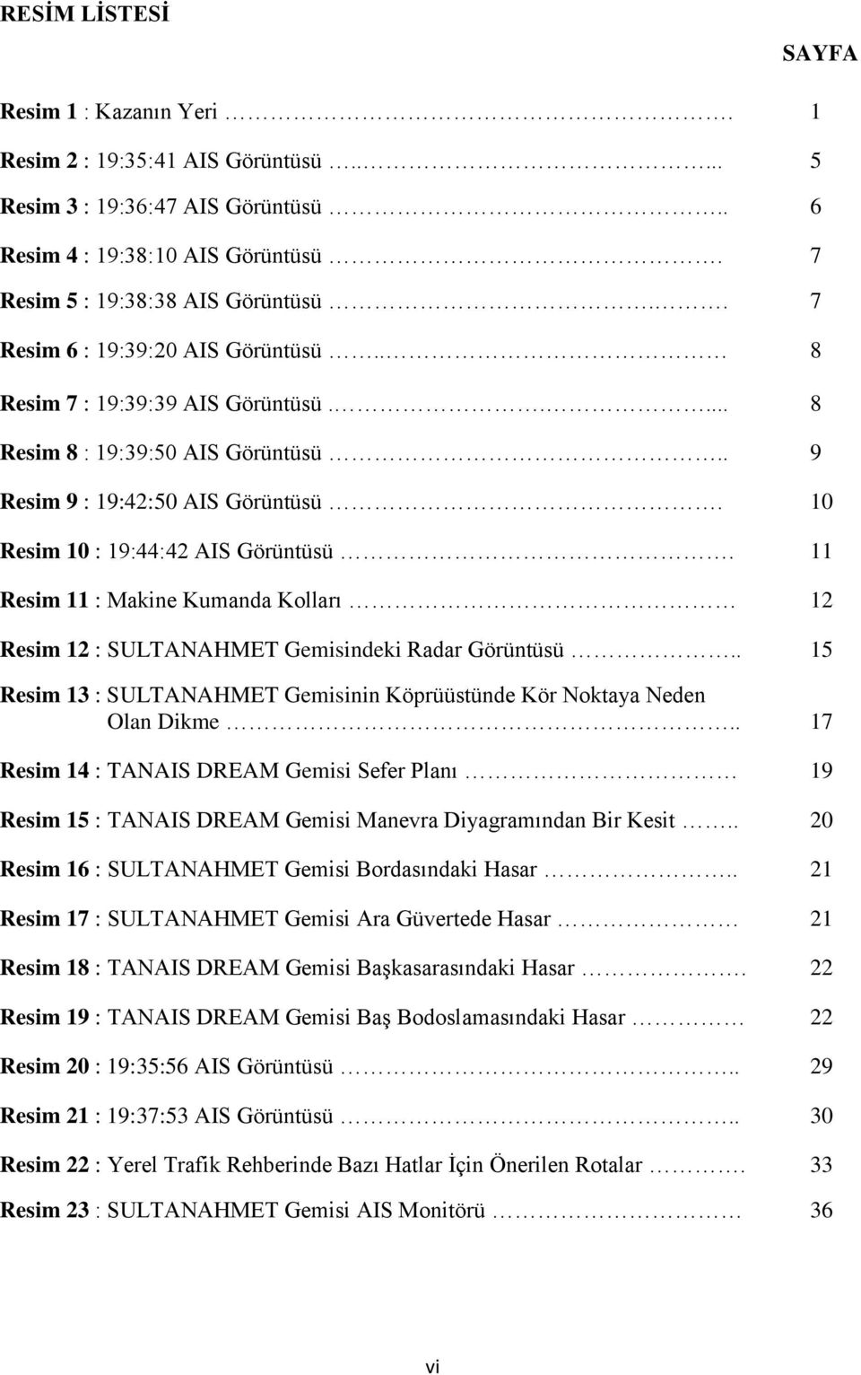 11 Resim 11 : Makine Kumanda Kolları 12 Resim 12 : SULTANAHMET Gemisindeki Radar Görüntüsü.. 15 Resim 13 : SULTANAHMET Gemisinin Köprüüstünde Kör Noktaya Neden Olan Dikme.