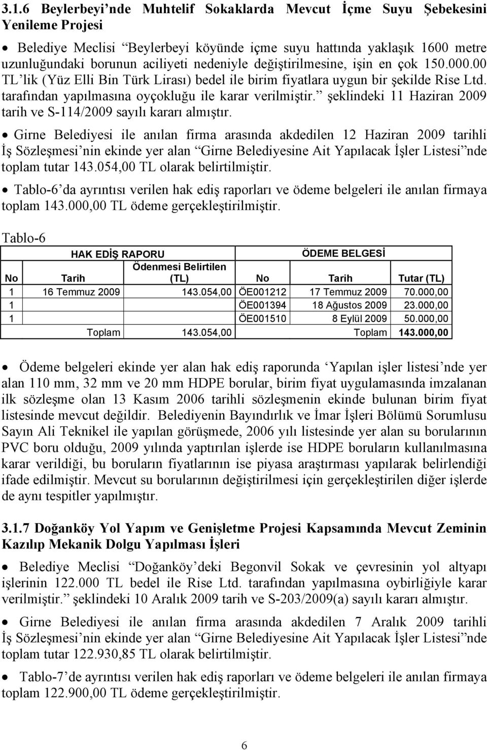 şeklindeki 11 Haziran 2009 tarih ve S114/2009 sayılı kararı almıştır Girne Belediyesi ile anılan firma arasında akdedilen 12 Haziran 2009 tarihli İş Sözleşmesi nin ekinde yer alan Girne Belediyesine