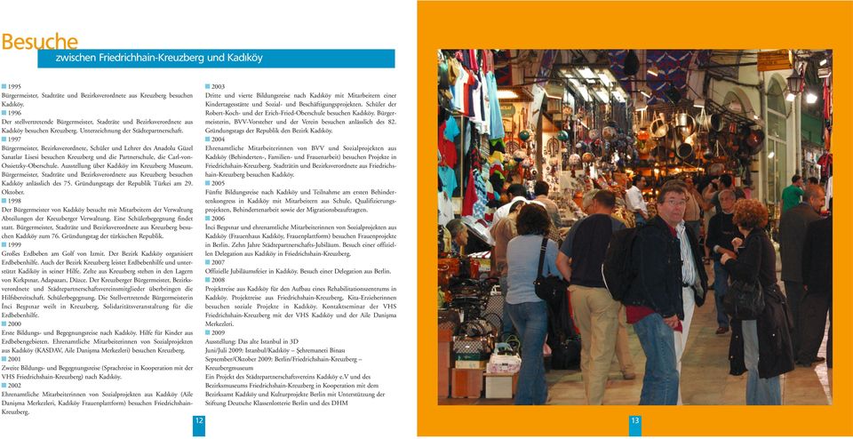 y 1997 Bürgermeister, Bezirksverordnete, Schüler und Lehrer des Anadolu Güzel Sanatlar Lisesi besuchen Kreuzberg und die Partnerschule, die Carl-von- Ossietzky-Oberschule.