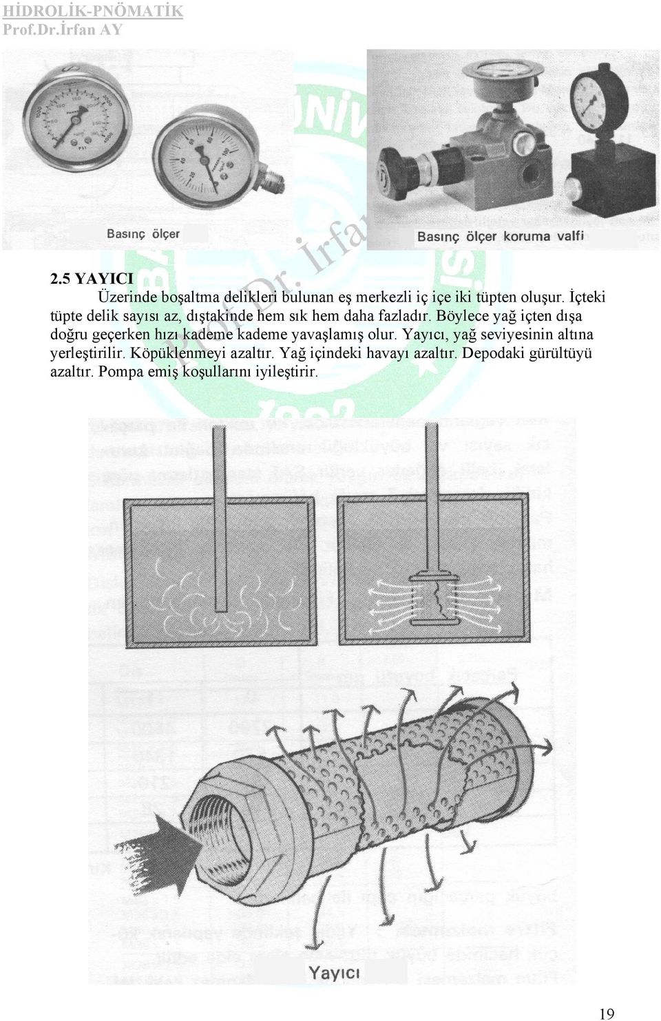 Böylece yağ içten dışa doğru geçerken hızı kademe kademe yavaşlamış olur.