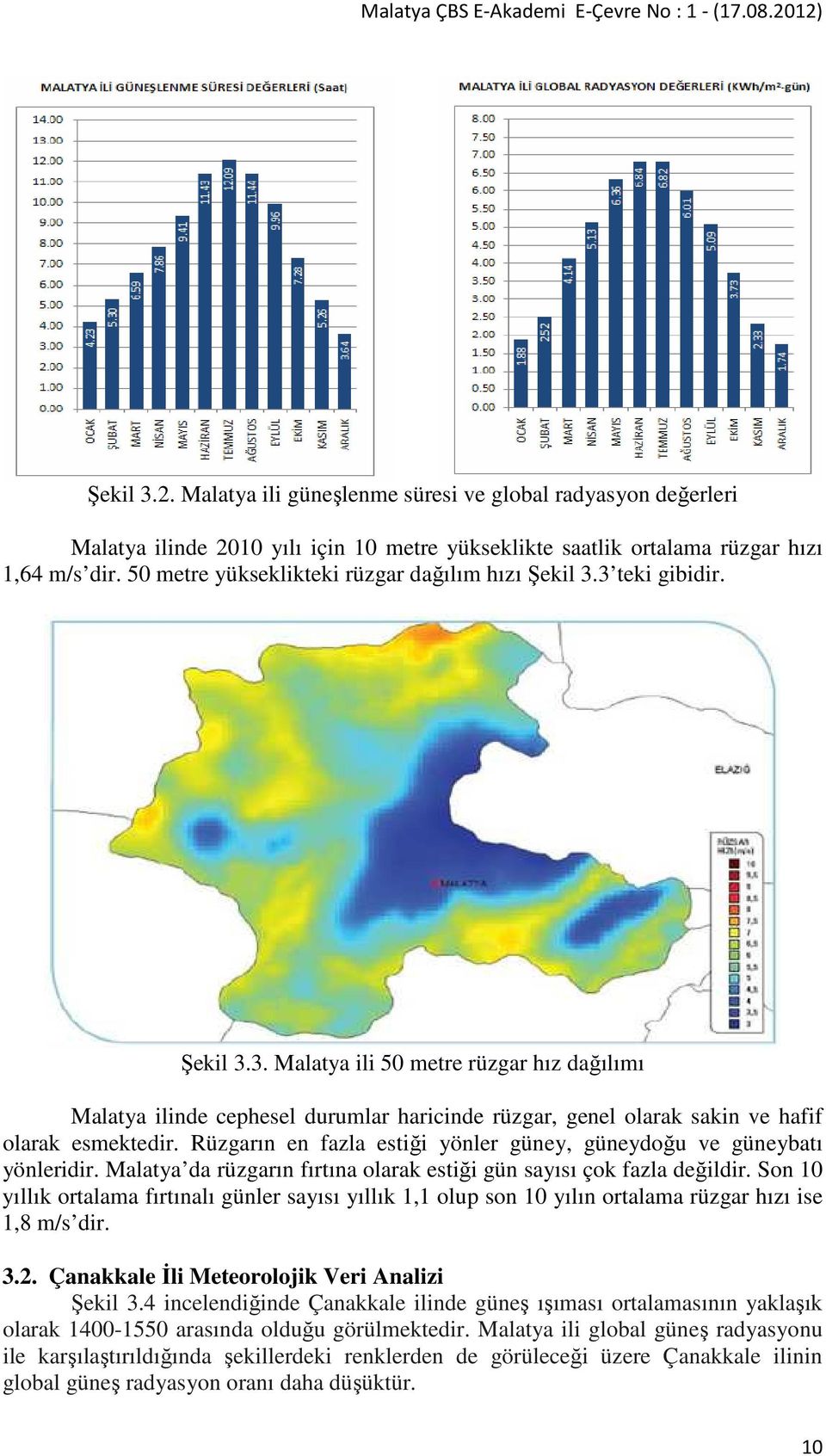 Rüzgarın en fazla estiği yönler güney, güneydoğu ve güneybatı yönleridir. Malatya da rüzgarın fırtına olarak estiği gün sayısı çok fazla değildir.