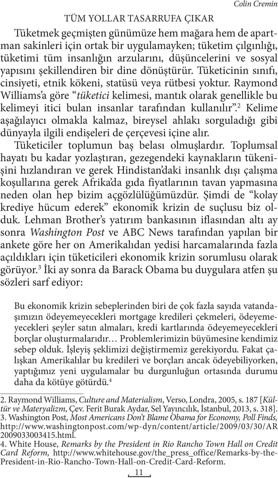 Raymond Williams a göre tüketici kelimesi, mantık olarak genellikle bu kelimeyi itici bulan insanlar tarafından kullanılır.