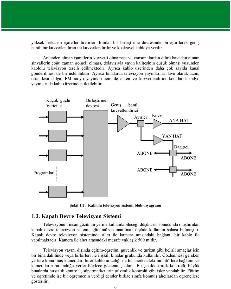 tercih edilmektedir. Ayrıca kablo üzerinden daha çok sayıda kanal gönderilmesi de bir üstünlüktür.