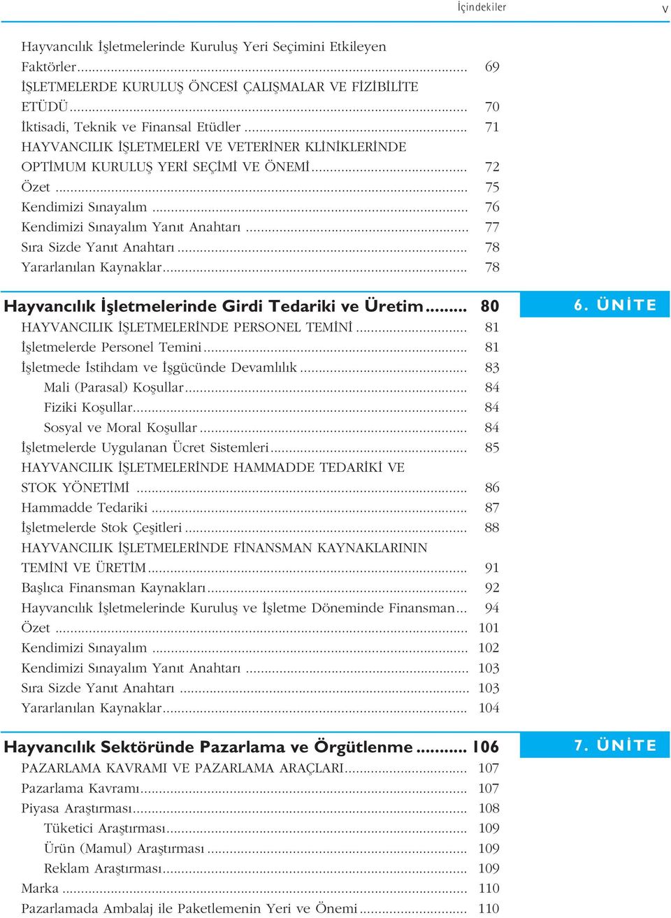 .. 78 Yararlan lan Kaynaklar... 78 Hayvanc l k flletmelerinde Girdi Tedariki ve Üretim... 80 HAYVANCILIK filetmeler NDE PERSONEL TEM N... 81 flletmelerde Personel Temini.