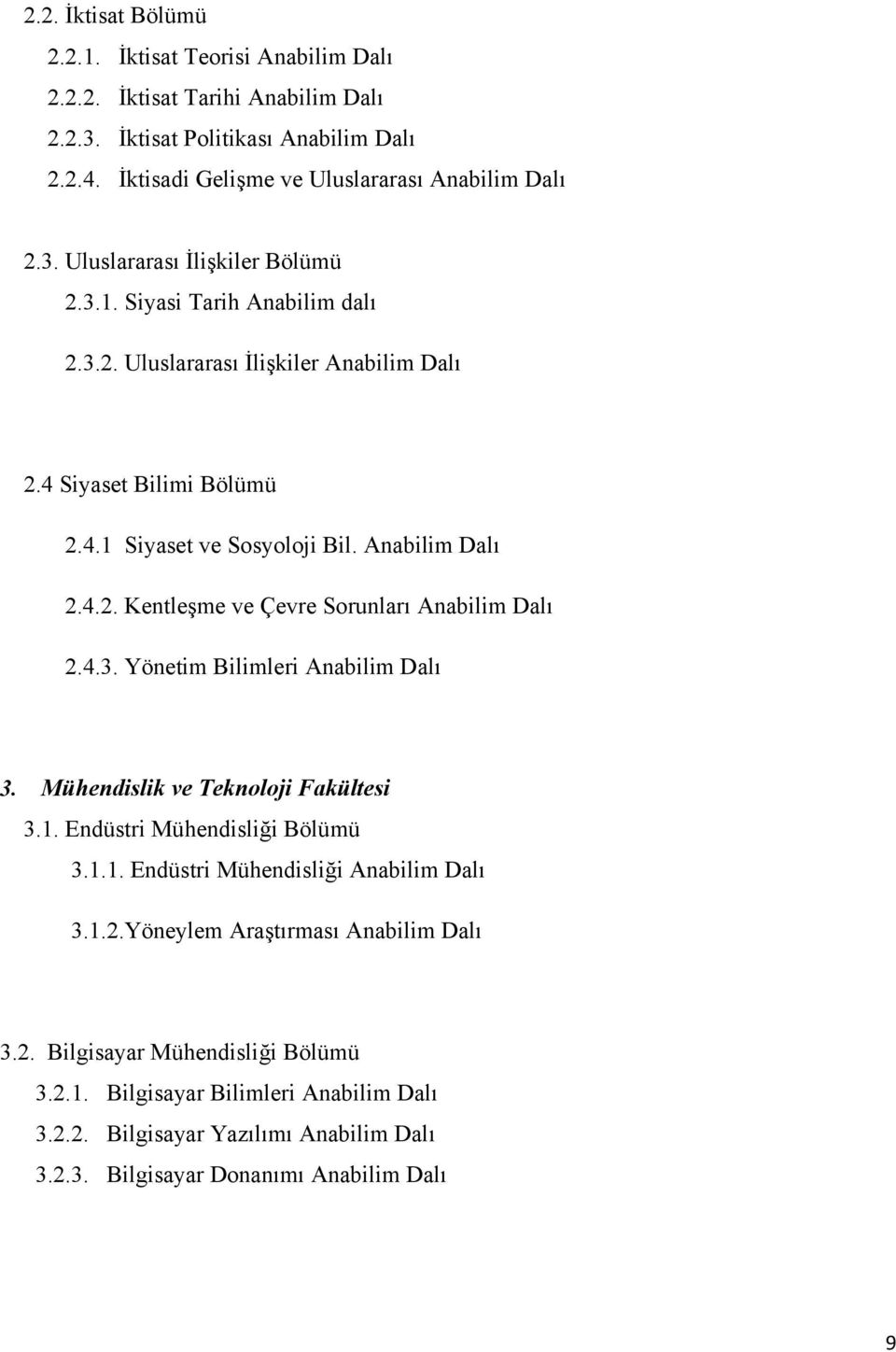 4.3. Yönetim Bilimleri Anabilim Dalı 3. Mühendislik ve Teknoloji Fakültesi 3.1. Endüstri Mühendisliği Bölümü 3.1.1. Endüstri Mühendisliği Anabilim Dalı 3.1.2.Yöneylem Araştırması Anabilim Dalı 3.