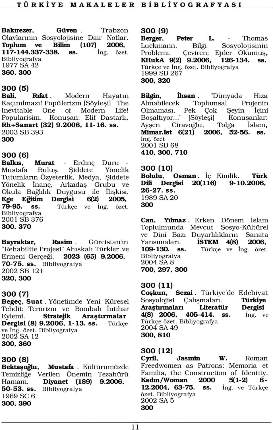 2003 SB 393 300 300 (6) Balk s, Murat - Erdinç Duru - Mustafa Bulufl. fiiddete Yönelik Tutumlar n Özyeterlik, Medya, fiiddete Yönelik nanç, Arkadafl Grubu ve Okula Ba l l k Duygusu ile liflkisi.