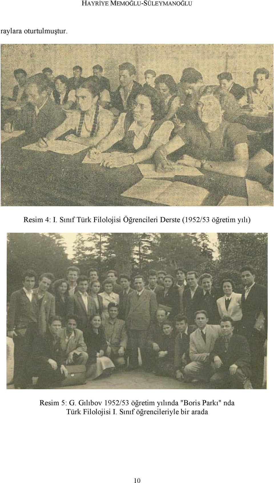 Sınıf Türk Filolojisi Öğrencileri Derste (1952/53 öğretim